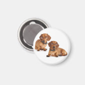 Liefde Dachshund Puppy Hond Koelkast Magneet (Voorkant / Achterkant)