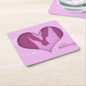 Liefde dag mooie roze kartonnen onderzetters (Schuin)
