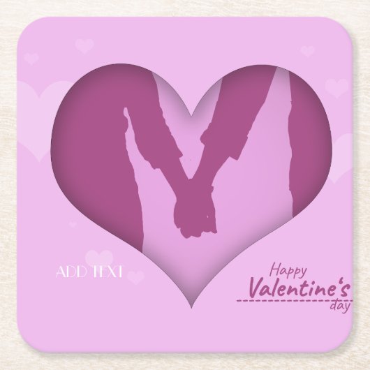 Liefde dag mooie roze kartonnen onderzetters (Voorkant)