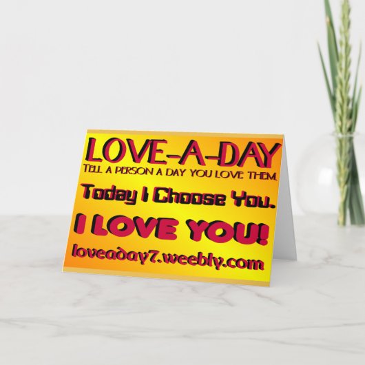 Liefde Dag Wenskaart Kaart (Voorkant)