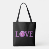Liefde Dahlia Lavendel Tote Bag (Achterkant)