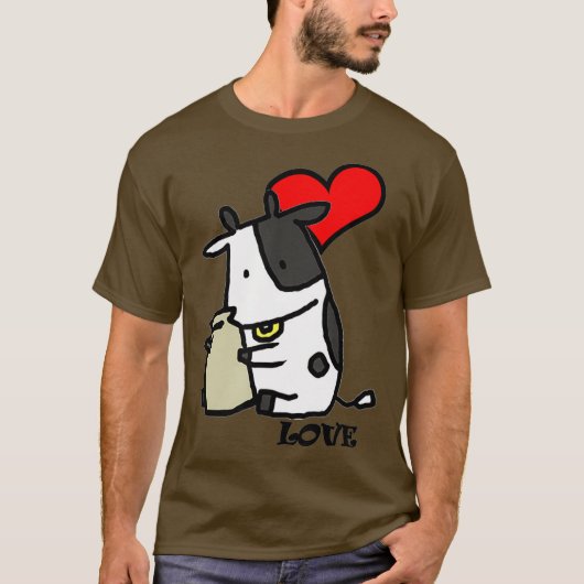 Liefde Dairy Koe Farming T-shirt (Voorkant)