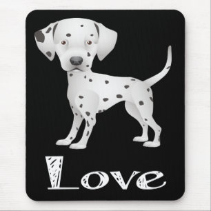 Liefde Dalmatische Puppy Hond Zwarte Muismat