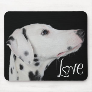 Liefde Dalmatische Puppy Hond Zwarte Muismat