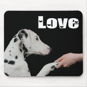 Liefde Dalmatische Puppy Hond Zwarte Muismat