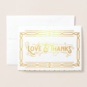 Liefde & Dank Art Deco Trouwdag Goud Zwart Foto Folie Kaarten (Voorkant met envelop)