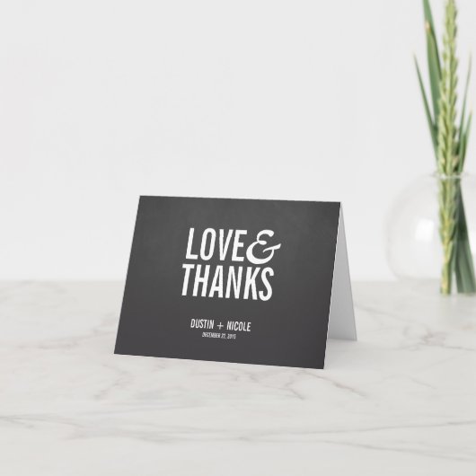 Liefde & Dank Chalkboard Bedankkaartjes Bedankkaart (Voorkant)
