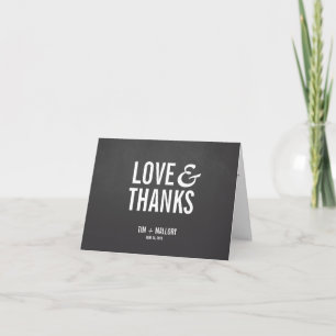Liefde & Dank Chalkboard Bedankkaartjes Bedankkaart