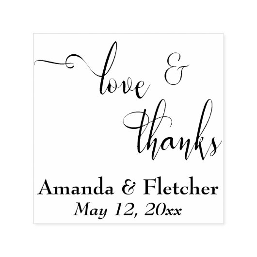 Liefde & Dank Elegante Script Typografie met Detai Zelfinktende Stempel (Design)