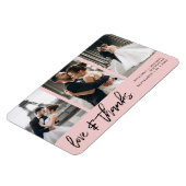 Liefde Dank Foto Collage Handlettering Roze Magneet (Linkerzijde)