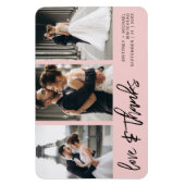 Liefde Dank Foto Collage Handlettering Roze Magneet (Verticaal)