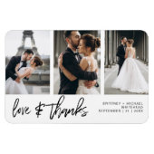 Liefde Dank Foto Collage Handlettering Wit Magneet (Horizontaal)