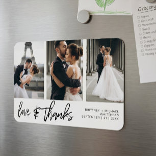 Liefde Dank Foto Collage Handlettering Wit Magneet