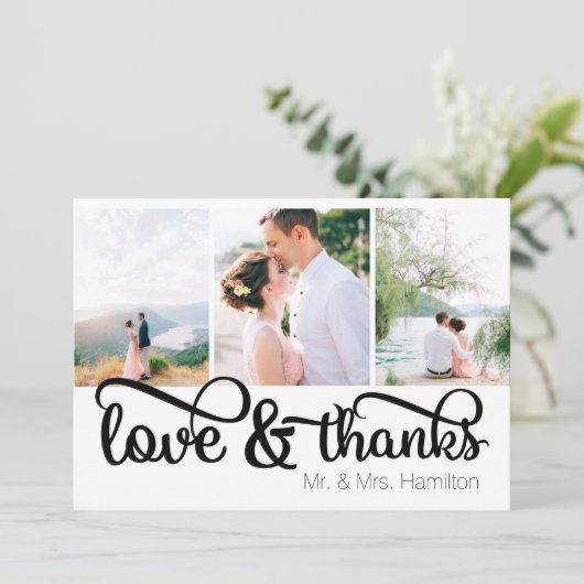 Liefde & Dank Foto Dankkaart Kaart (Staand voorkant)