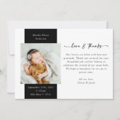 Liefde & Dank Foto Nieuwe Baby Geboorte Aankondiging (Voorkant)