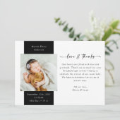 Liefde & Dank Foto Nieuwe Baby Geboorte Aankondiging (Staand voorkant)