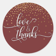 Liefde & Dank, Gouden Confetti over Burgundy