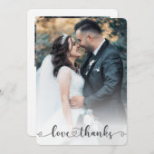 Liefde Dank Hart Bruid En Bruidegom Huwelijksfoto Bedankkaart (Voorkant / Achterkant)