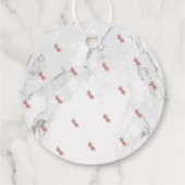 Liefde + Dank, Nep Roze Goud+Iridescent Navy Bedankjes Labels (Achterkant)