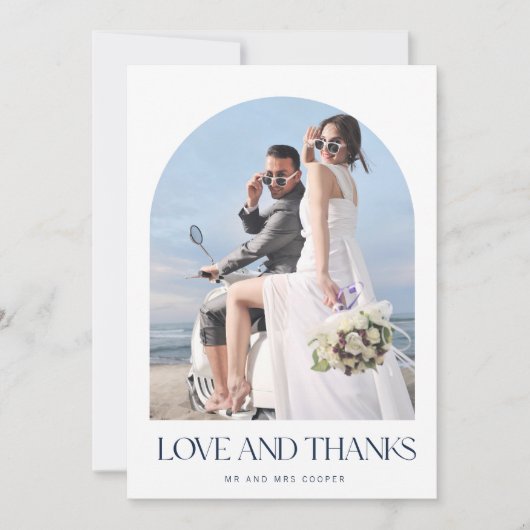 Liefde Dank Trouwfoto Bruiloft Dank Je  Bedankkaart (Voorkant)