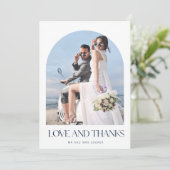 Liefde Dank Trouwfoto Bruiloft Dank Je  Bedankkaart (Staand voorkant)