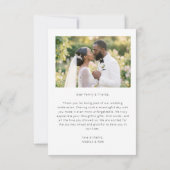 Liefde & Dank witte lettering bruiloft Bedankkaart (Achterkant)
