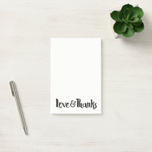 Liefde & Dank Zwarte Moderne Dikke Script Bedankt Post-it® Notes (Kantoor)