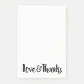 Liefde & Dank Zwarte Moderne Dikke Script Bedankt Post-it® Notes (Voorkant)