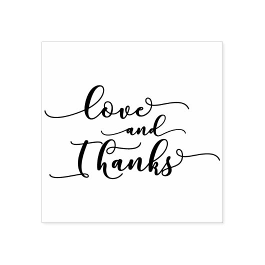 Liefde & Dankbaarheid Elegant Schrift voor Dankbaa Rubberstempel (Afrduk)