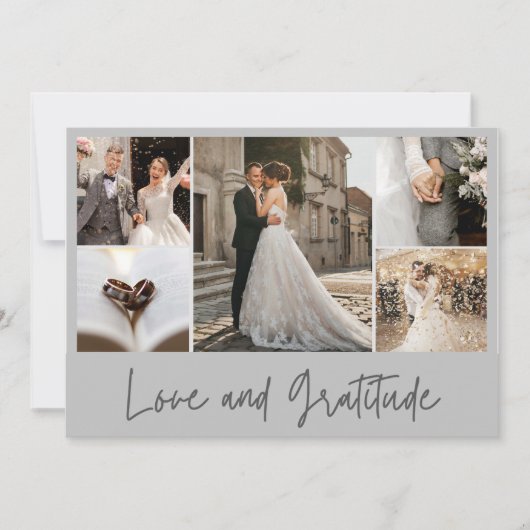 Liefde Dankbaarheid Foto Bruiloft Dank U Bedankkaart (Voorkant)