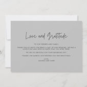 Liefde Dankbaarheid Foto Bruiloft Dank U Bedankkaart (Achterkant)