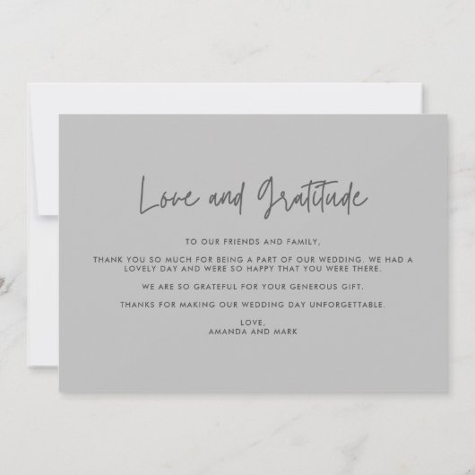Liefde Dankbaarheid Foto Bruiloft Dank U Bedankkaart (Achterkant)