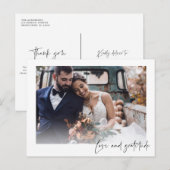 Liefde Dankbaarheid Foto Bruiloft Dank U Briefkaar Briefkaart (Voorkant / Achterkant)