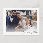 Liefde Dankbaarheid Foto Bruiloft Dank U Briefkaar Briefkaart (Voorkant)