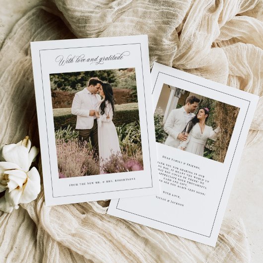 Liefde & Dankbaarheid, Minimale bruiloft Dank u ka Bedankkaart