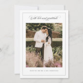 Liefde & Dankbaarheid, Minimale bruiloft Dank u ka Bedankkaart (Voorkant)