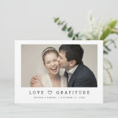 Liefde & Dankbaarheid Moderne Chic Hart Fotobruilo Save The Date (Staand voorkant)