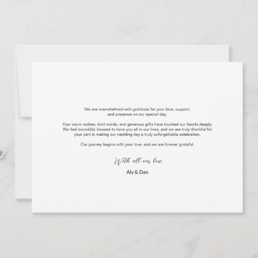 Liefde & Dankbaarheid Moderne Chic Hart Fotobruilo Save The Date (Achterkant)