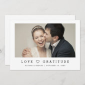 Liefde & Dankbaarheid Moderne Chic Hart Fotobruilo Save The Date (Voorkant / Achterkant)