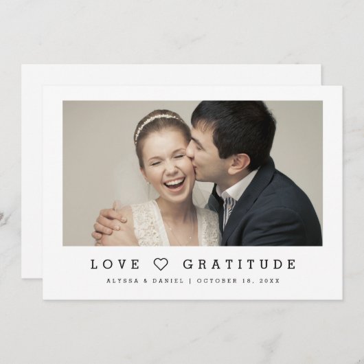 Liefde & Dankbaarheid Moderne Chic Hart Fotobruilo Save The Date (Voorkant / Achterkant)