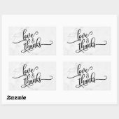 Liefde & Dankbaarheid Script Over Witte Marmer Rechthoekige Sticker (Vel)