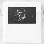 Liefde & Dankbaarheid Script Over Zwarte Marmer Rechthoekige Sticker (Tas)