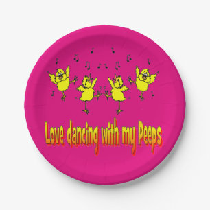 Liefde dansen met mijn peepsParty papieren Borden Bordje