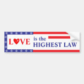 Liefde: de hoogste wet bumpersticker (Voorkant)