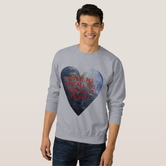 "Liefde" de planeet en het is het People Sweatshir Trui (Voorkant volledig)