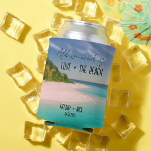 Liefde + De Strand Trouwdag Favor Blikjeskoeler