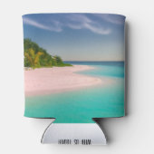 Liefde + De Strand Trouwdag Favor Blikjeskoeler (Achterkant)