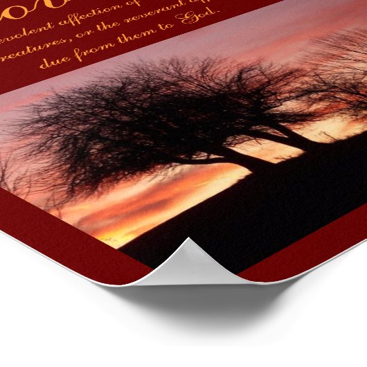 Liefde... de welwillende genegenheid... Religieuze Poster (Hoek)