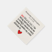 Liefde definitie bruiloft receptie servet (Hoek)