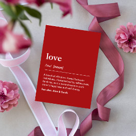 Liefde Definitie Modern Minimalistisch Rood Valent Kaart